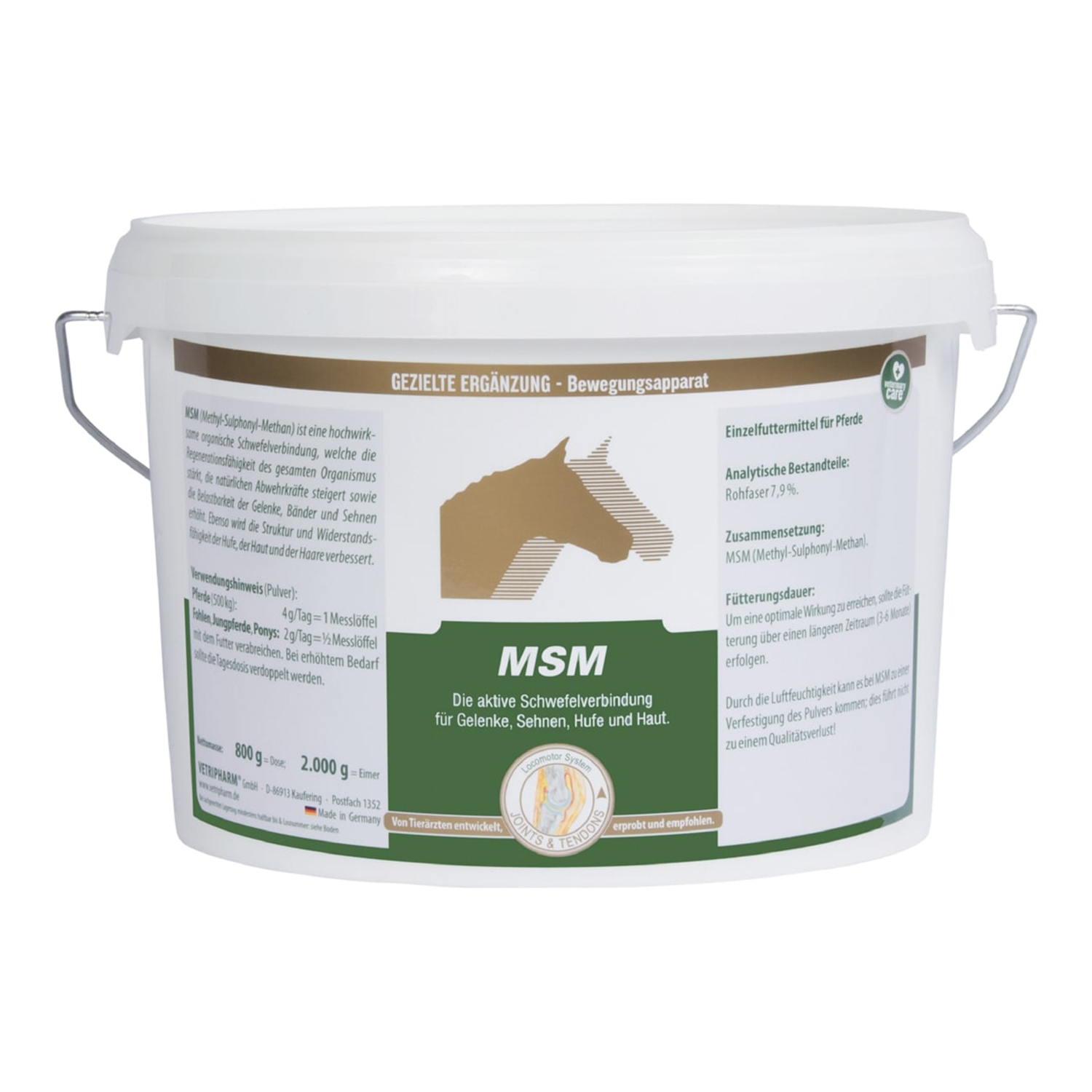 Vetripharm MSM im Eimer mit 2 kg