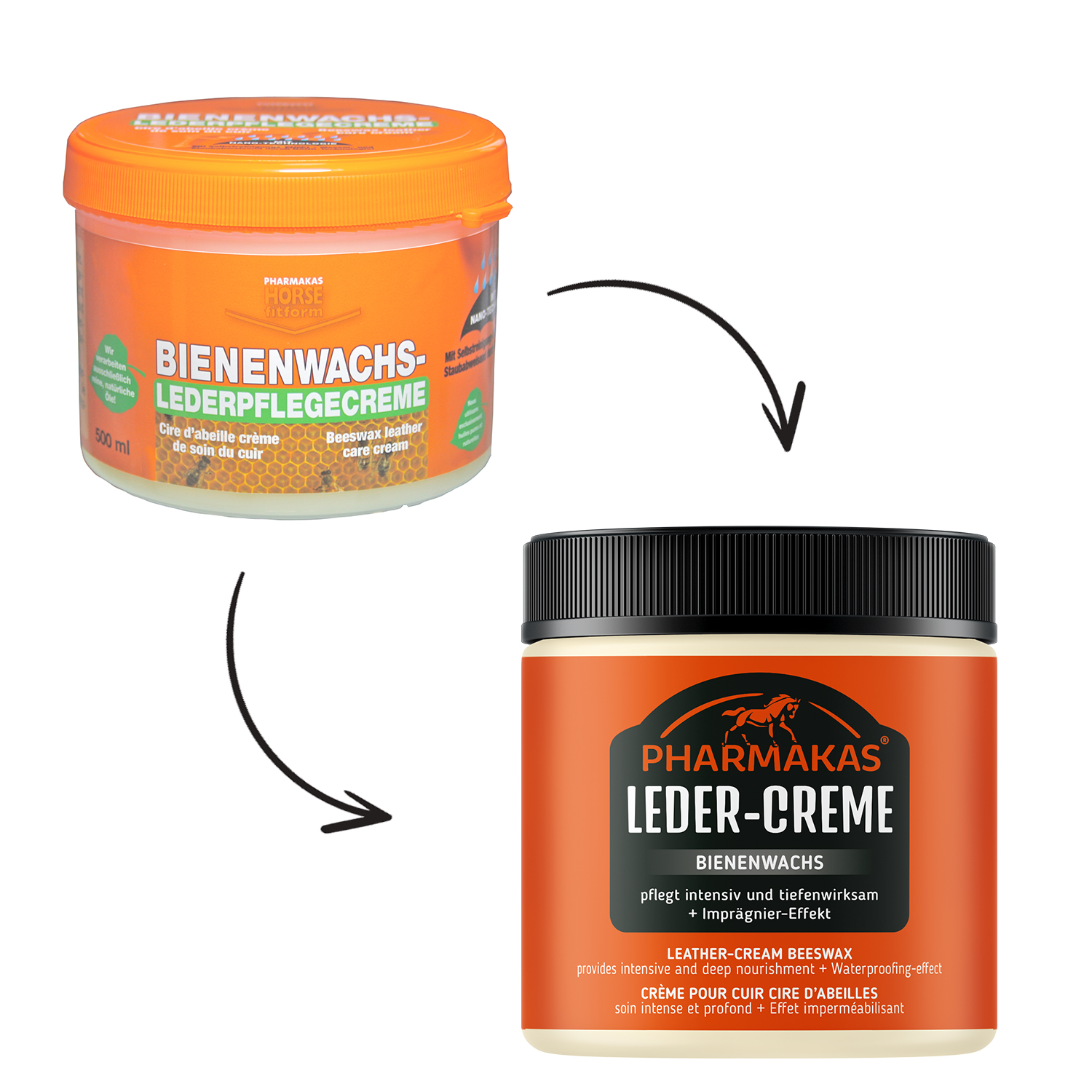 Pharmakas Leder-Creme Bienenwachs neues Design