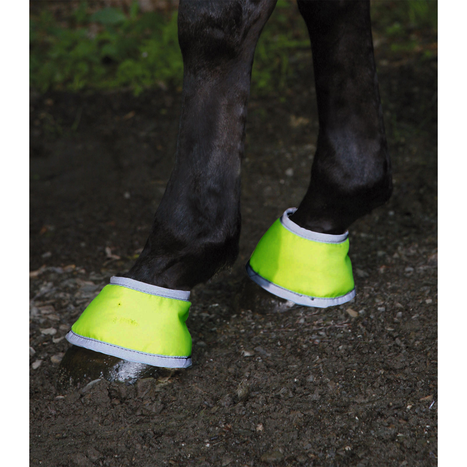 Waldhausen Reflex Hufglocke neongelb am Pferd