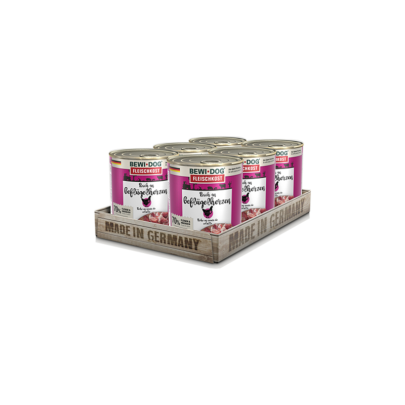 BewiDog Reich an Geflügelherzen 800 g Tray