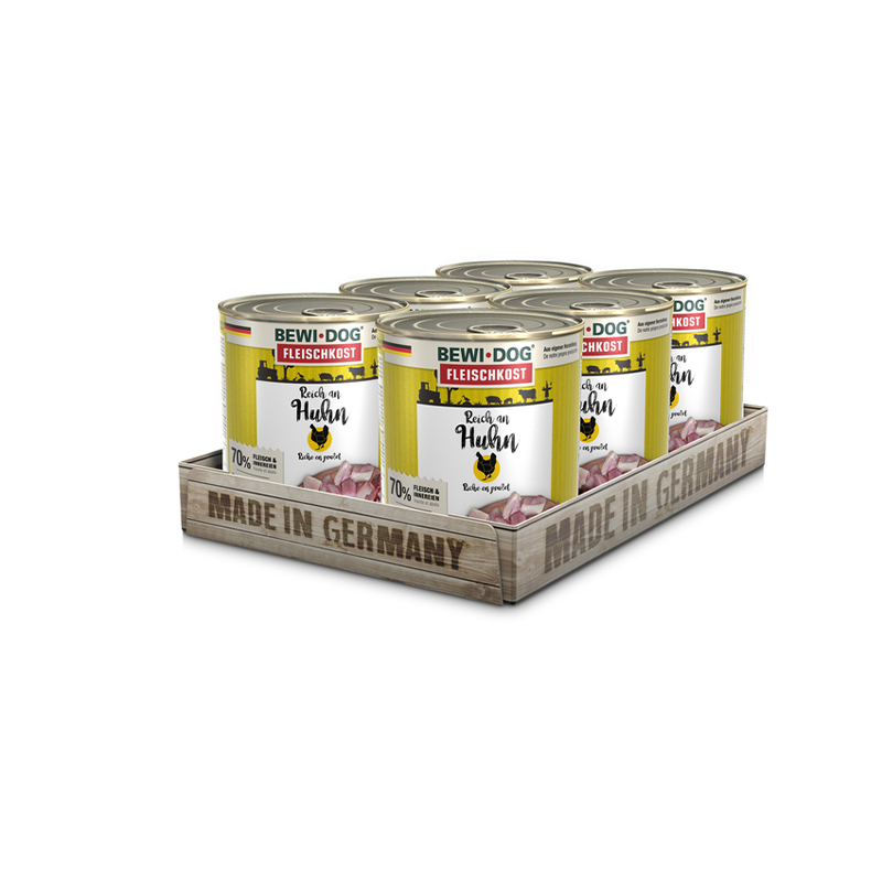 BewiDog Reich an Huhn 800 g Tray