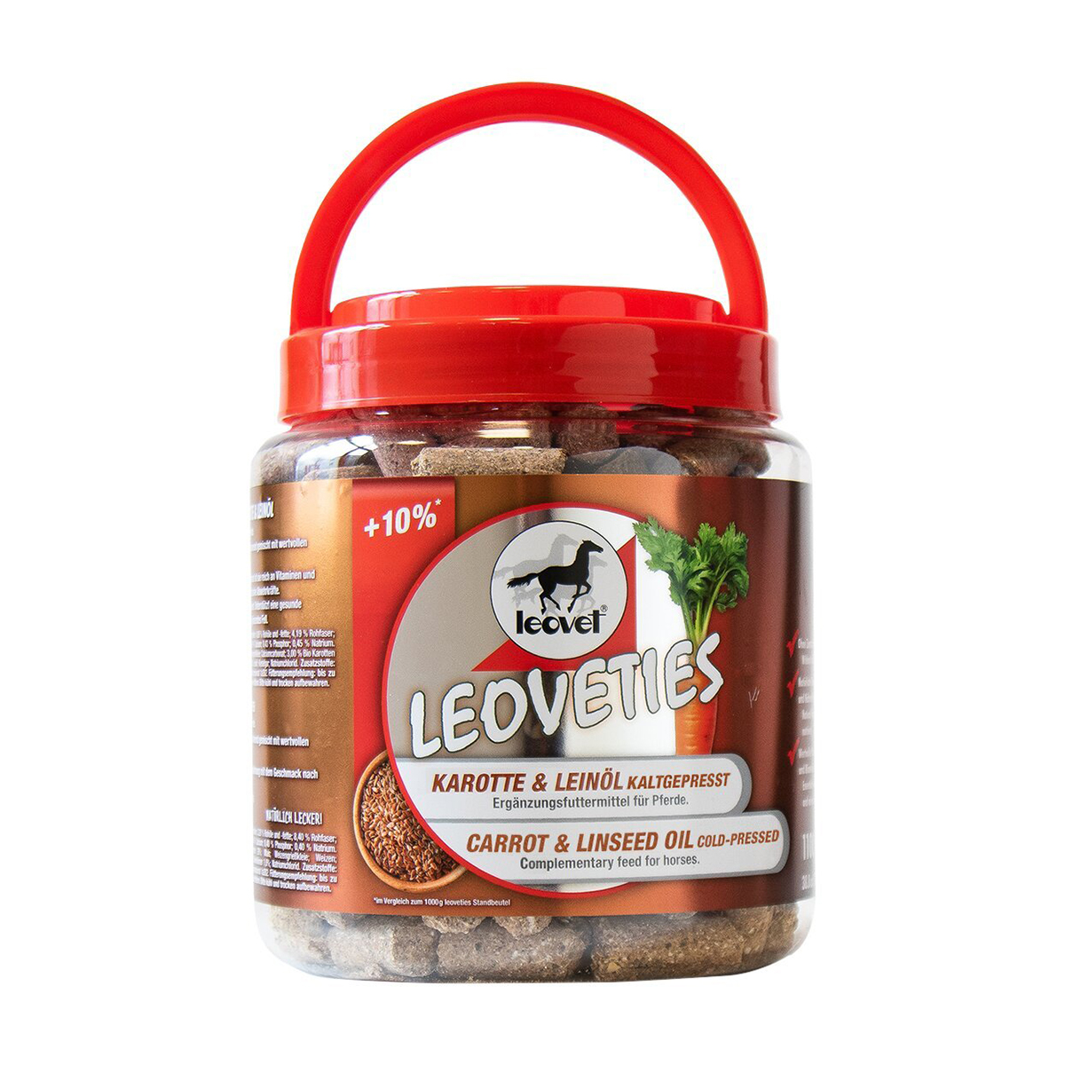 Produktansicht Leovet Leoveties Karotte Leinöl Dose 1,1 kg