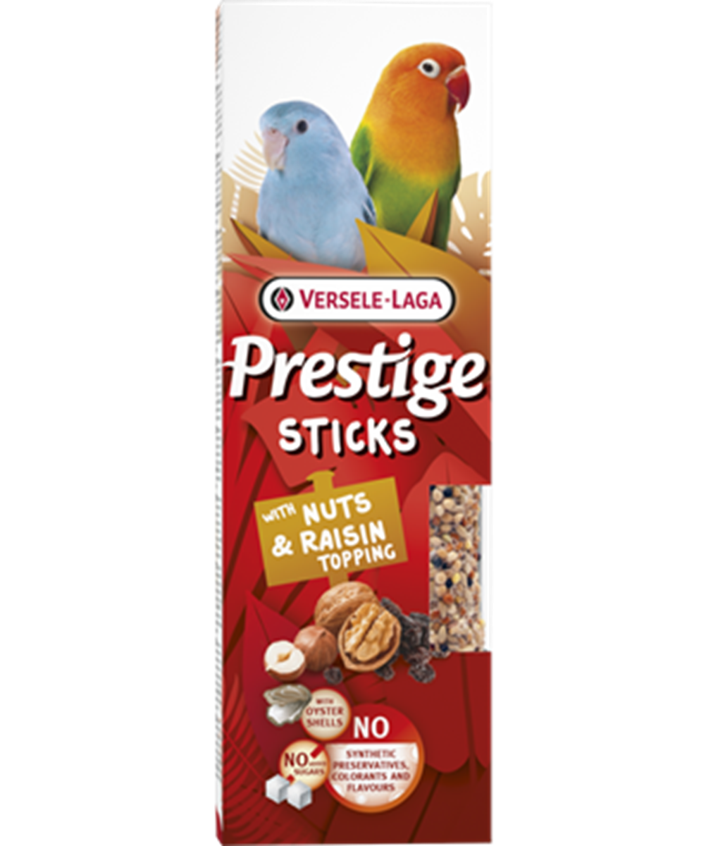Sticks Kleine Papageien mit Nüssen & Rosinentopping